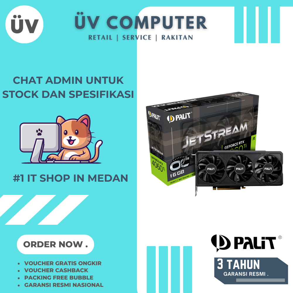 Jual VGA Card Nvidia Geforce | Palit RTX 4060 Ti JetStream OC 16GB ...