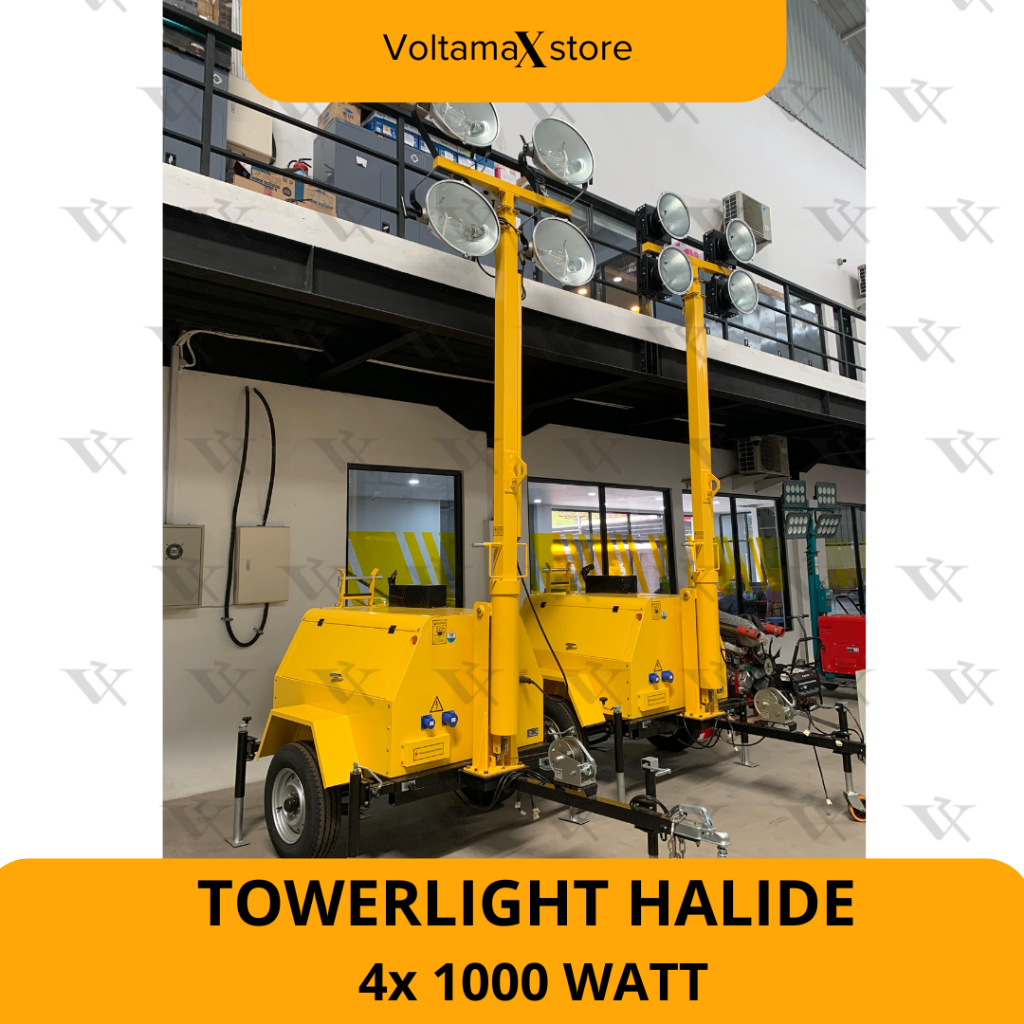 Jual Genset Tower Light HERCULES 4x1000 Watt Light Tower 9 Meter 4x1000 ...