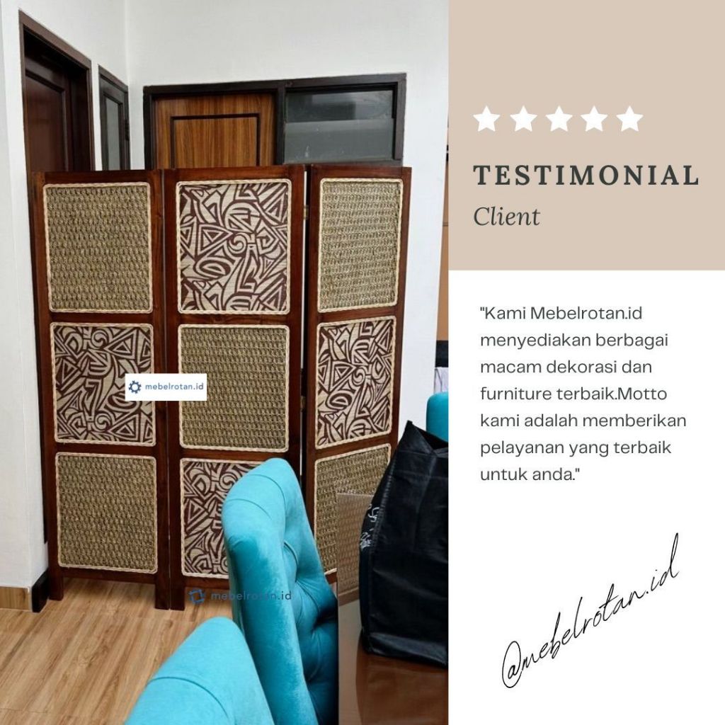 Jual PENYEKAT RUANGAN SQUARE BATIK | PEMBATAS SKETSEL KAYU | WOOD ...