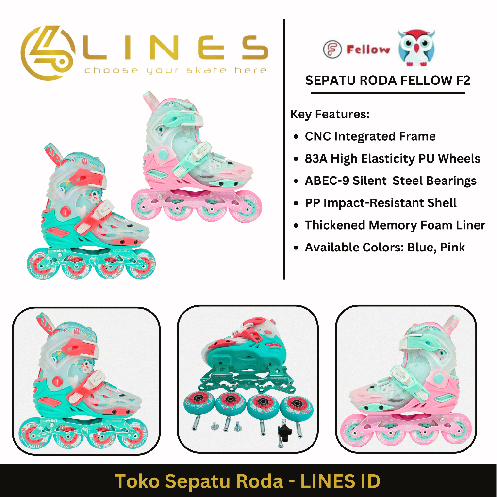 Jual SEPATU RODA ANAK FELLOW RODA KARET INLINE SKATE STANDAR PERLOMBAAN ...