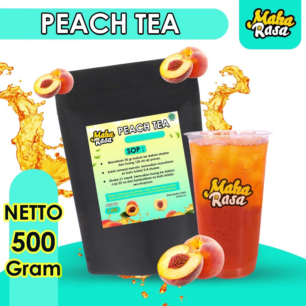 Jual Maha rasa Bubuk minuman rasa peach tea Minuman Premium 500Gram ...