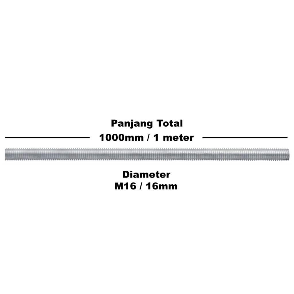 Jual Angkur HILTI HAS 8.8 M16x1000 Threaded Rod | Asdrat HILTI | Shopee ...