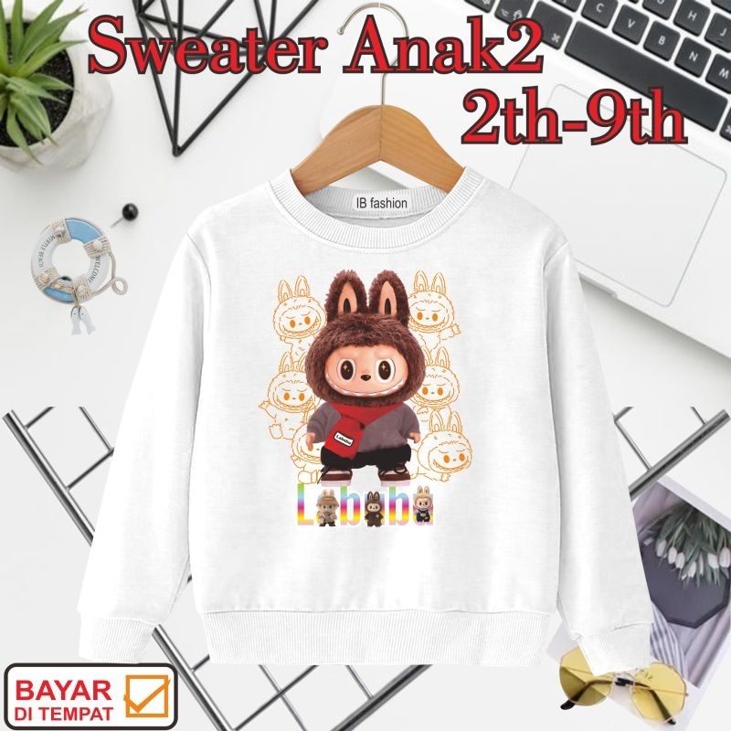 Jual ((IB))SWEATER ANAK2 UNISEX/LABUBU COKLAT DIGITAL SABLON | Shopee ...