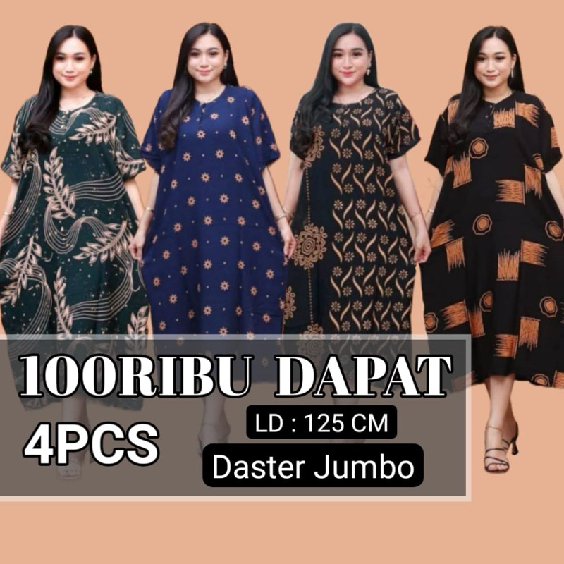 Jual 100 Dapat 4Pcs || Paket Daster Rayon Jumbo Lengan Pendek Busui ...