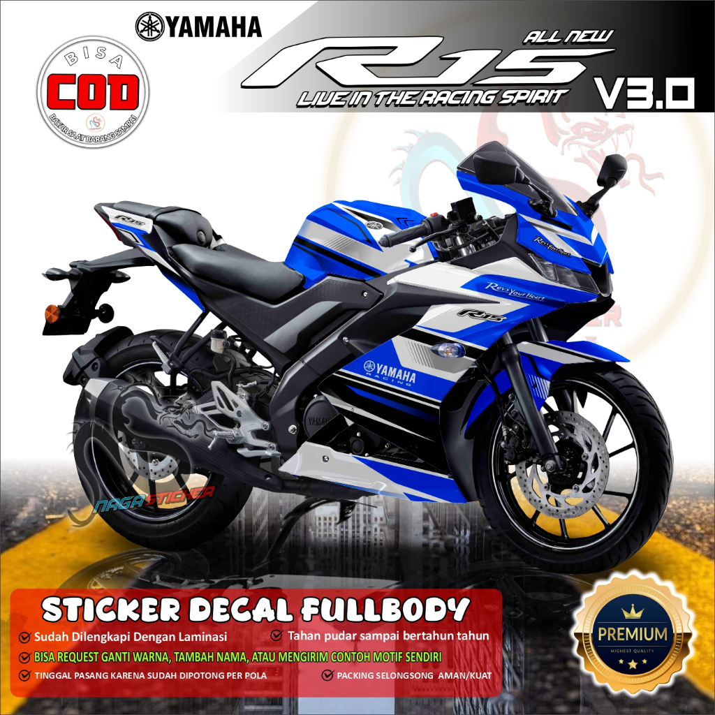 Jual [BISA COD DECAL STICKER FULL BODY YAMAHA R15 V3.0 VARIASI NS3004 ...