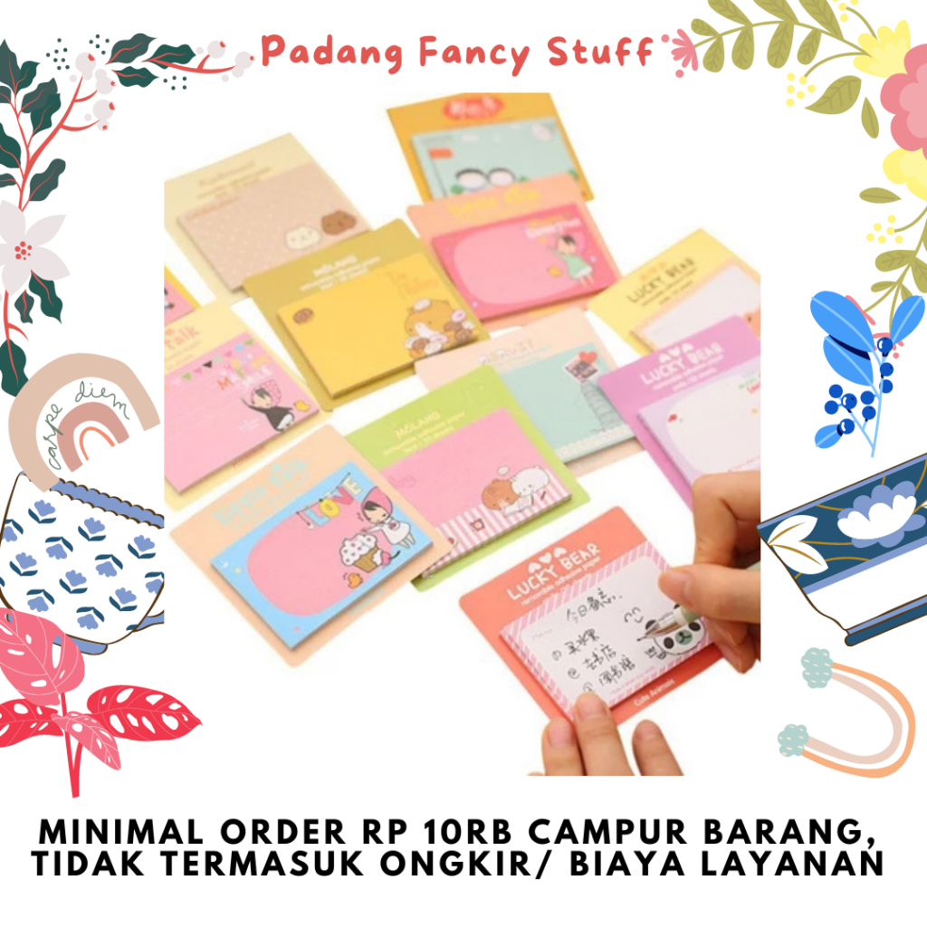 Jual PFS - 017 STICKY NOTE UNIK MOTIF KARTUN 20-30 LEMBAR MEMO KARTUN ...