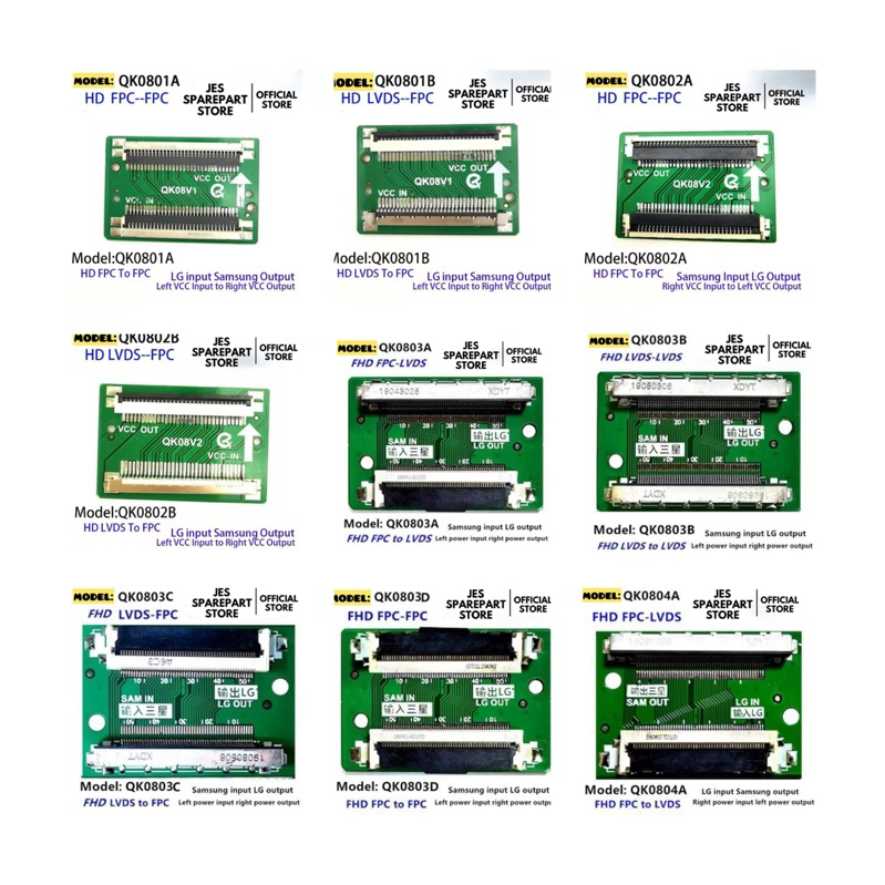 Jual 51 Pin FHD to 30 Pin HD LVDS CONVERTER PANEL T-CON QK0805 QK0806 ...