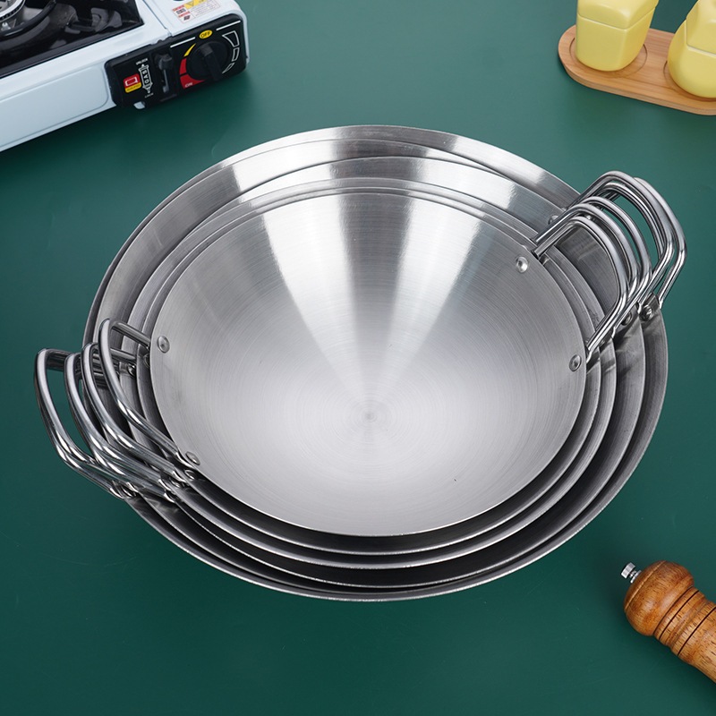 Jual Wajan Premium Tebal Kuali Penggorengan Wok Stainless Steel Wajan