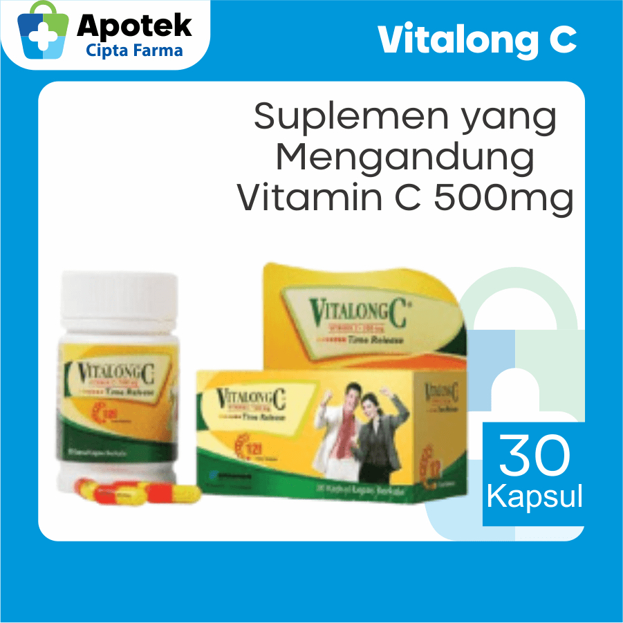 Jual Vitalong C 30 Kapsul Vitamin C Vit C 500mg Ascorbic Acid Vitamin C