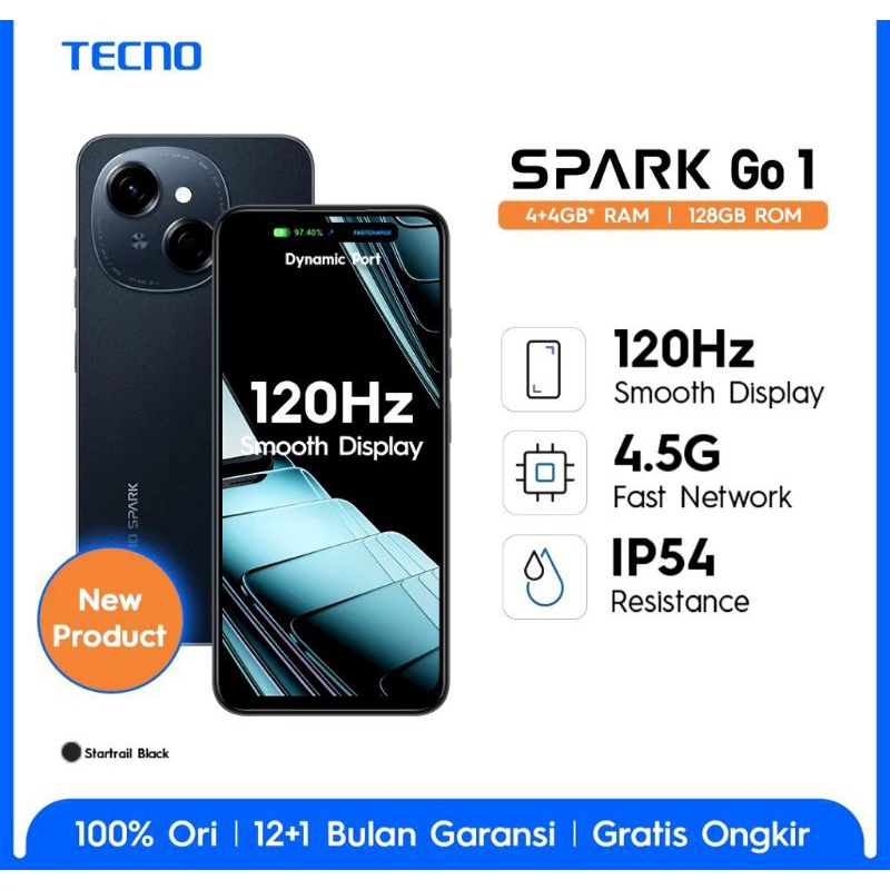 Jual TECNO SPARK GO1 Ram 4+4/128gb Garansi Resmi Segel | Shopee Indonesia