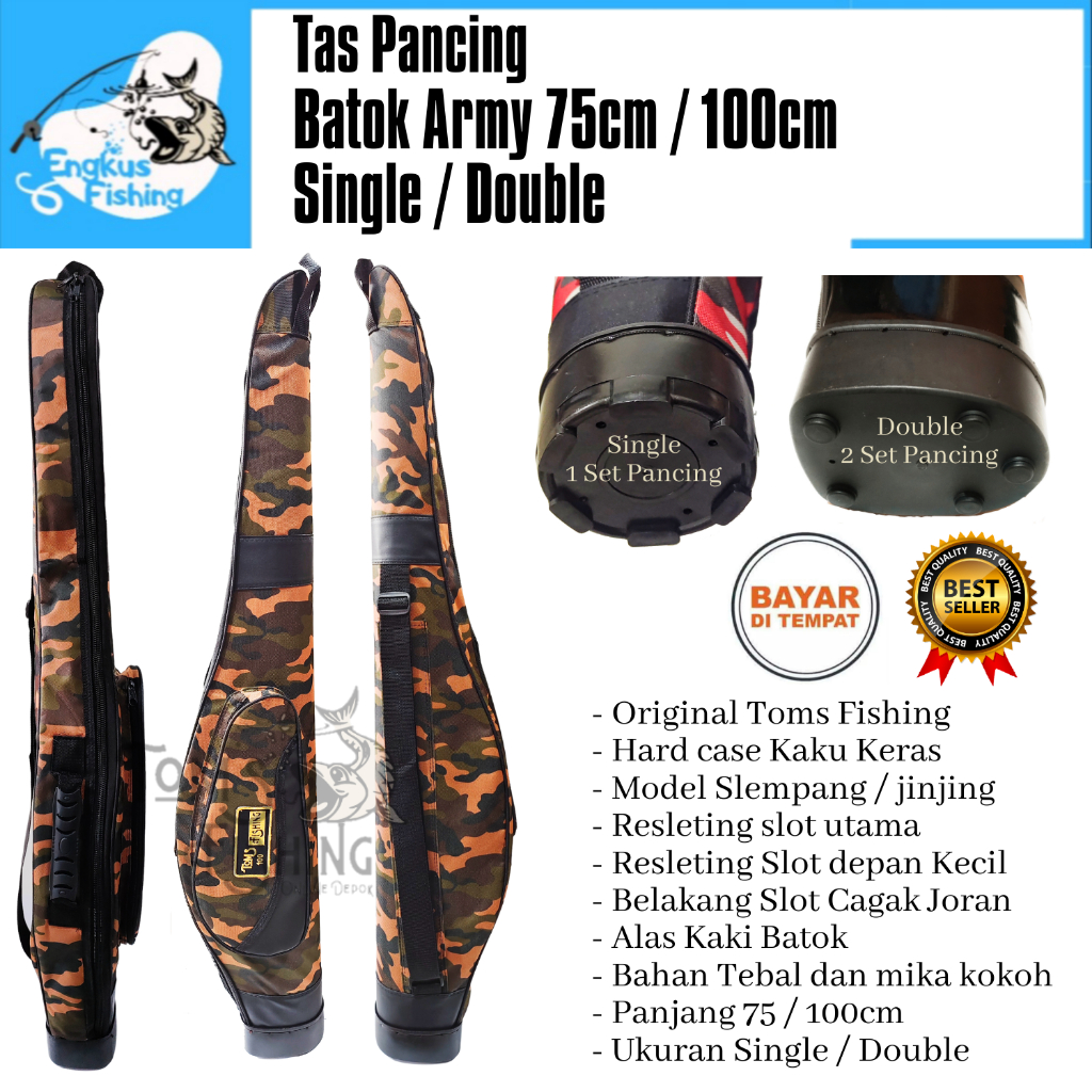 Jual Tas Pancing Toms Fishing Army Batok 75cm / 100cm (Single / Double ...