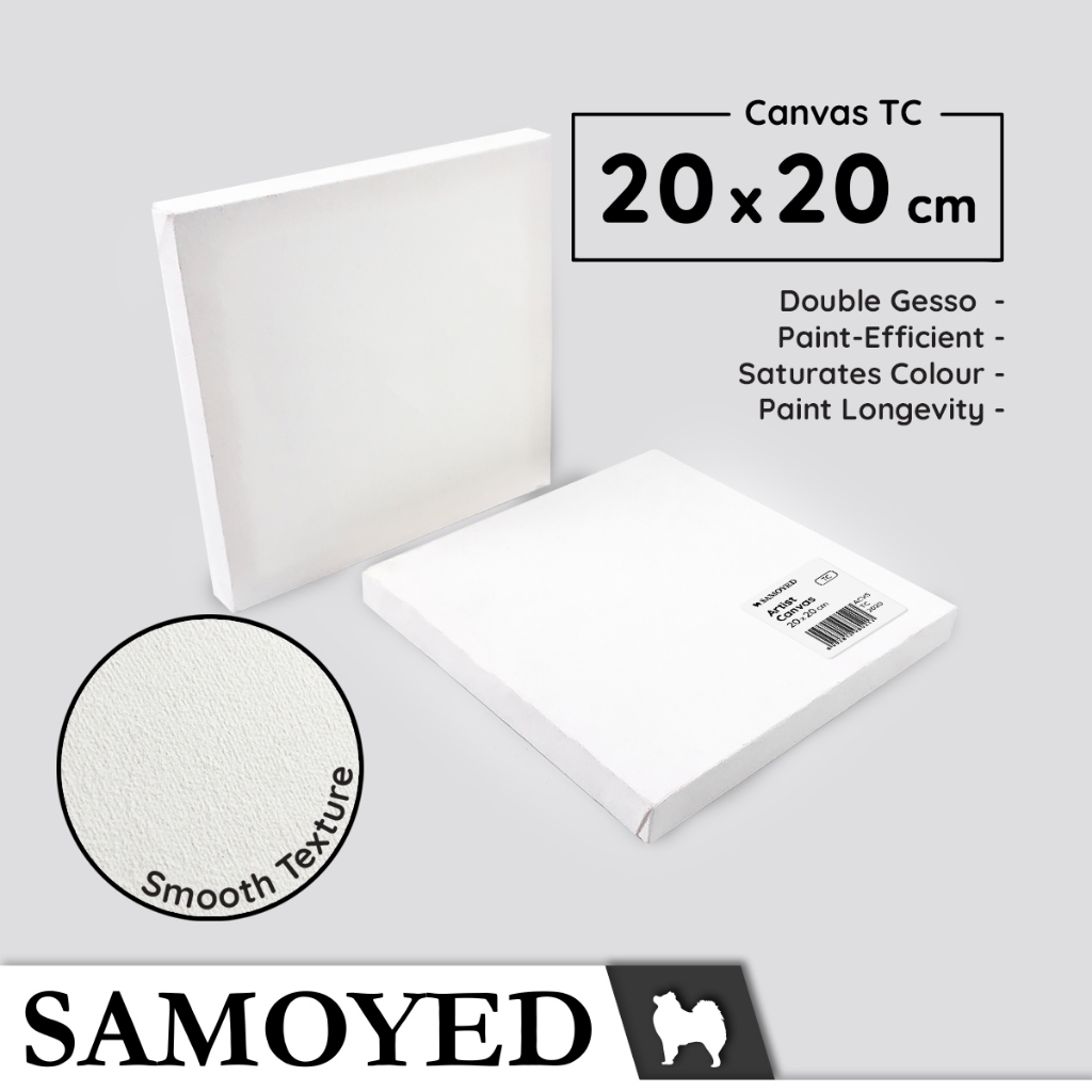 Jual Kanvas Lukis / Artist Canvas Board / Panel 20 x 20 cm TC Samoyed ...