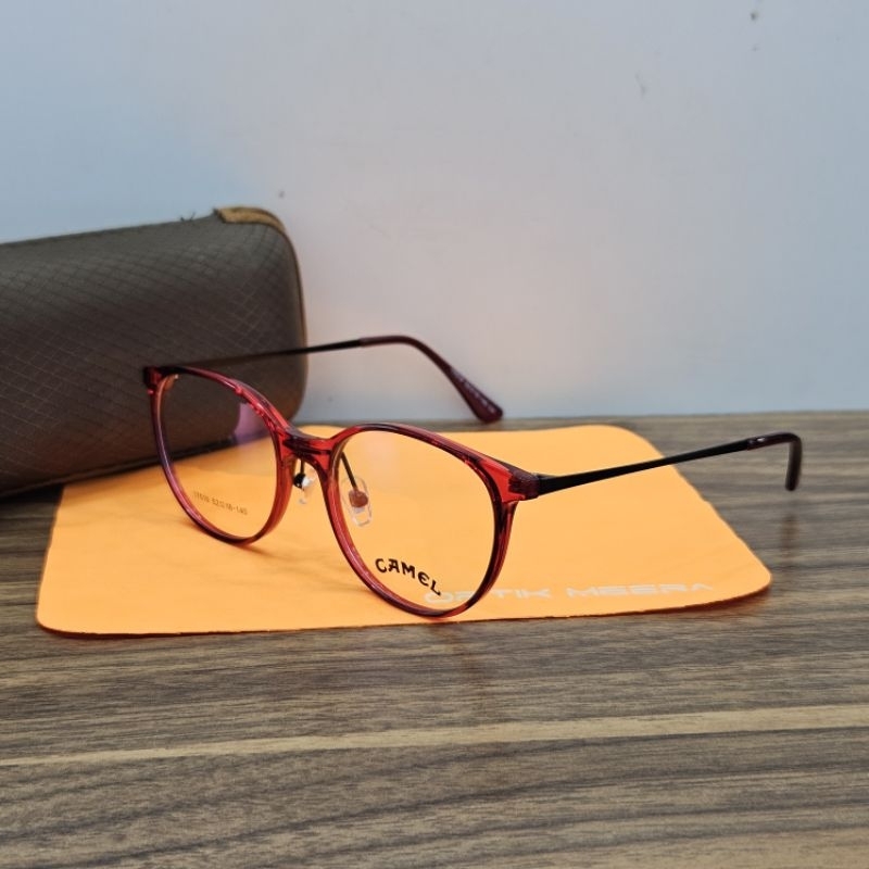 Jual frame kacamata pria wanita vintage bulat 17018 merah maroon ada ...