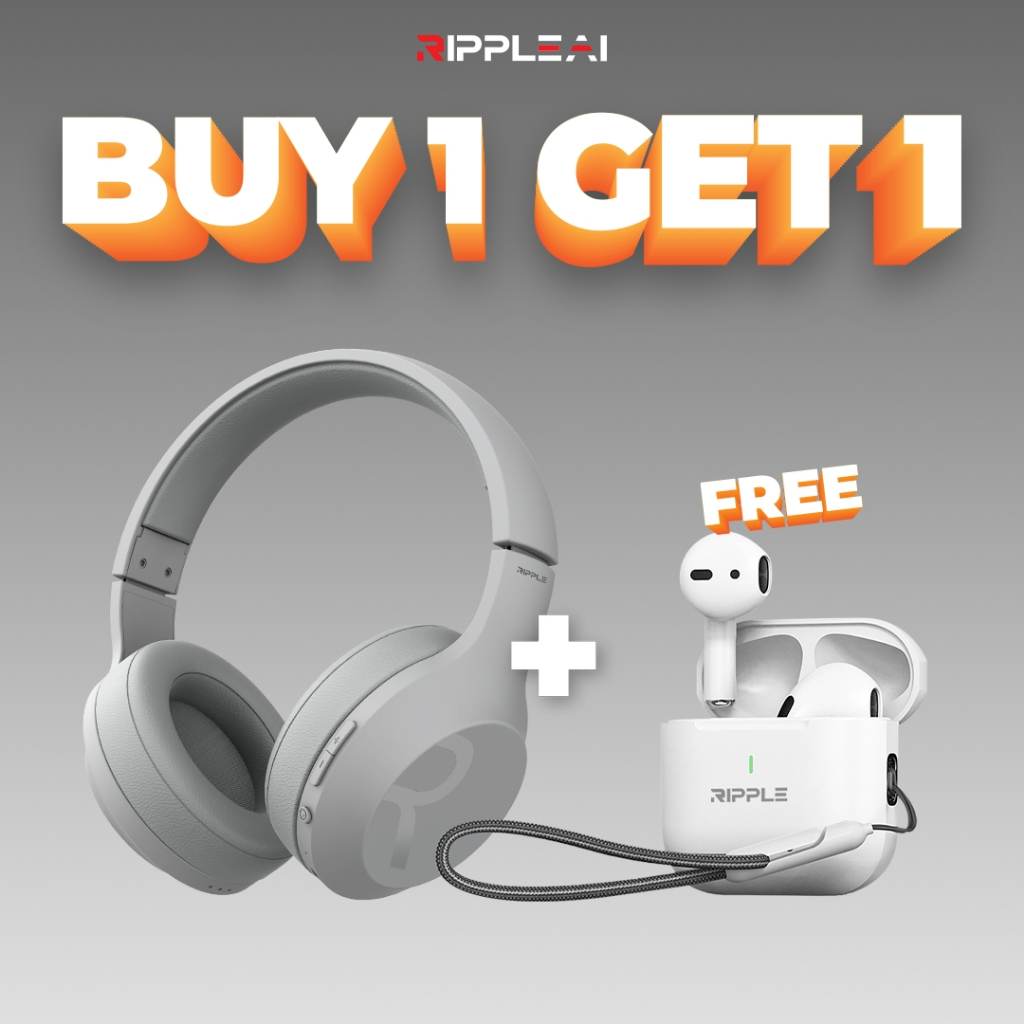 Jual Ripple Wireless RHB A007 Headphone + TWS Prime Bluetooth Earphone ...