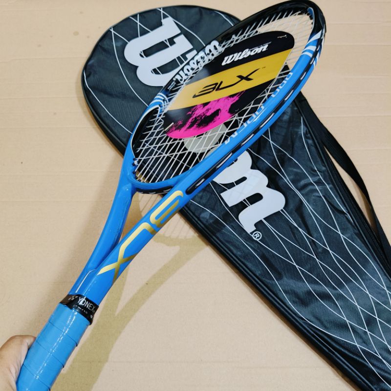 Jual Raket Tenis Wilson Blx blue Siap Pakai Full Set tas Dan grip ...