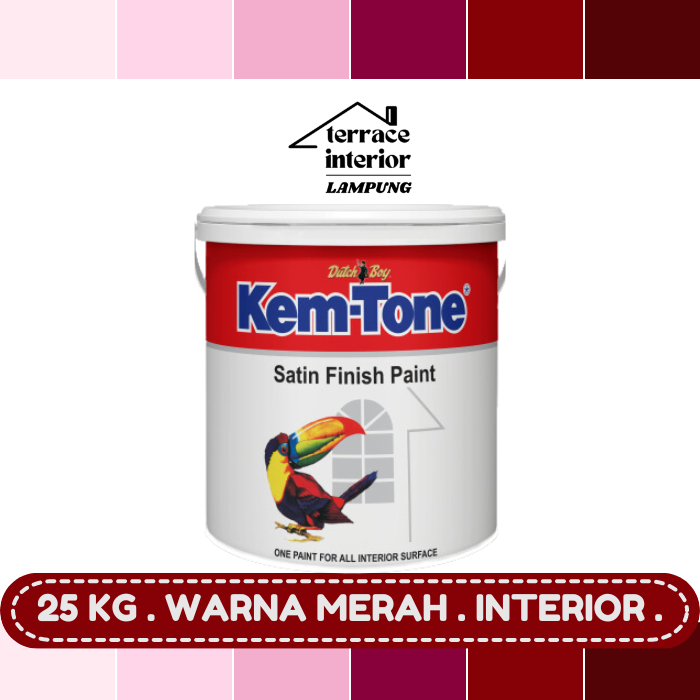 Jual Cat Tembok Kemtone Interior Warna Merah 25 Kg | Shopee Indonesia