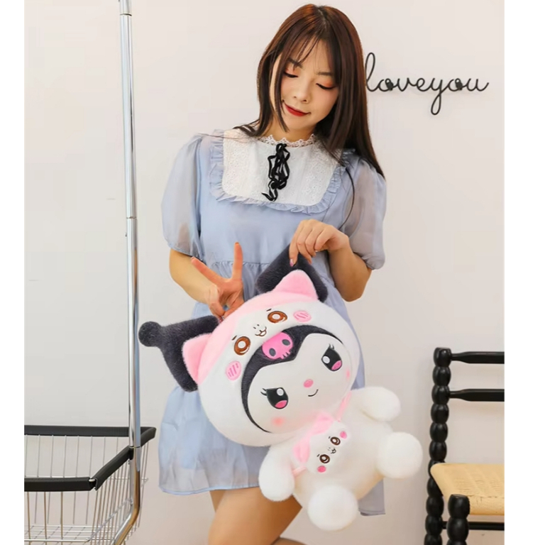 Jual Boneka Kuromi Plush Toy Kawaii Backpack Little Devil Pillow Soft ...