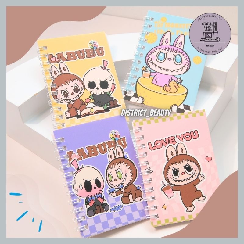 Jual BUKU TULIS MINI LABUBU NOTE BOOK SPIRAL LABUBU NOTE RING LUCU ...
