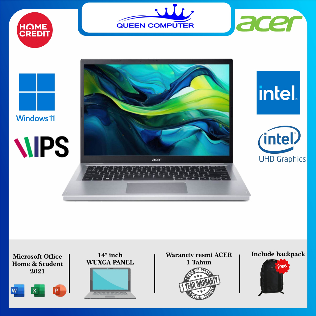 Jual Acer Aspire Lite AL14 Core i5 1235U 8GB 512GB W11 OHS COLOR SILVER ...
