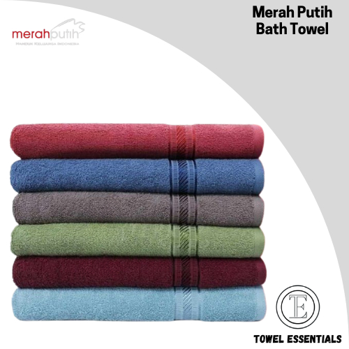 Jual Handuk Mandi Bath Towel Merah Putih Polos Warna Gelap 70x140 cm ...