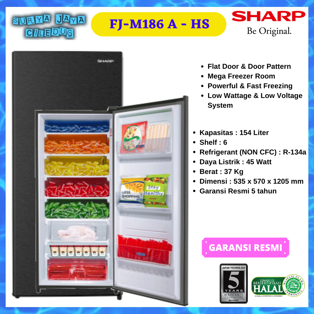 Jual FREEZER SHARP FJ-M186 A-HS 6 RAK FREEZER ES BATU, ASI | Shopee ...