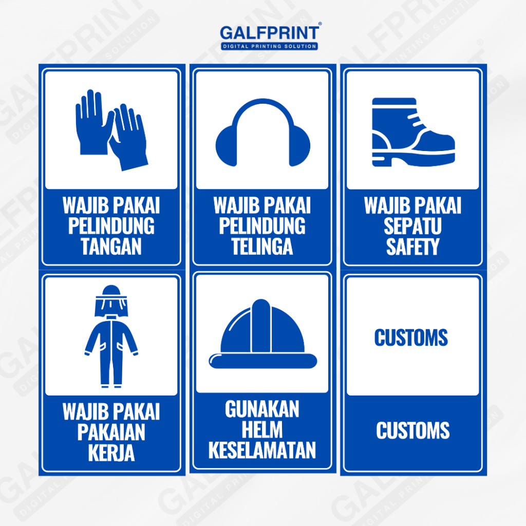 Jual GALFPRINT STICKER PROYEK TANDA SIGN BIRU 20X30 BESAR / BISA ...