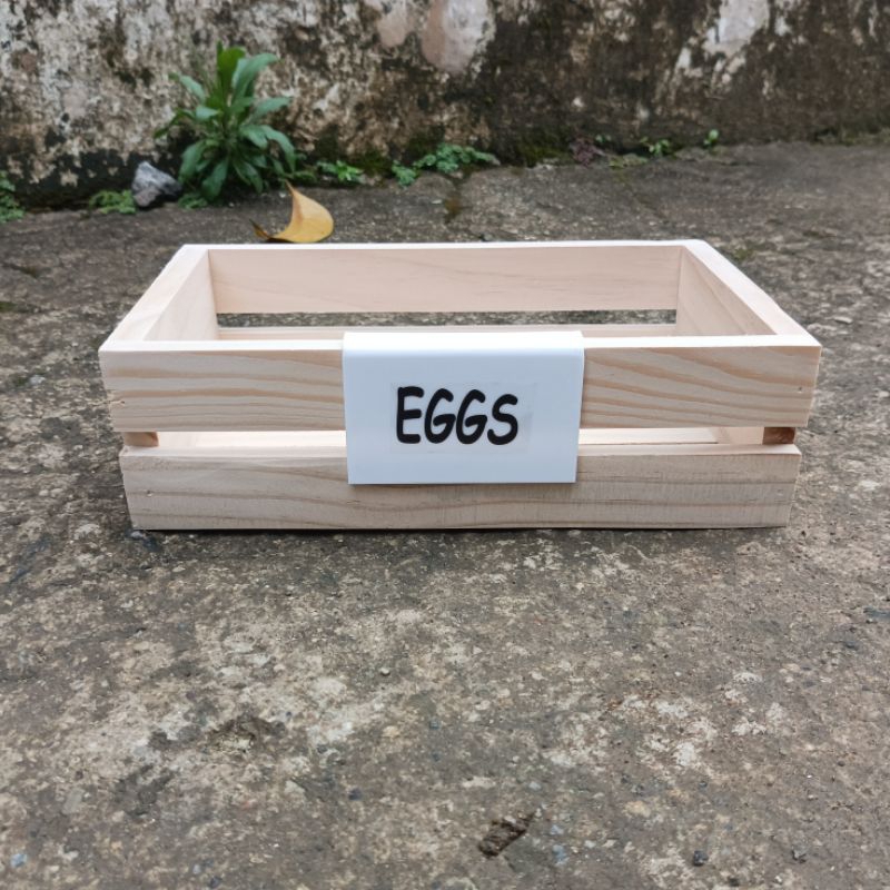 Jual Rak Peti Kayu Carang Tag Akrilik Eggs Aesthetic | Shopee Indonesia