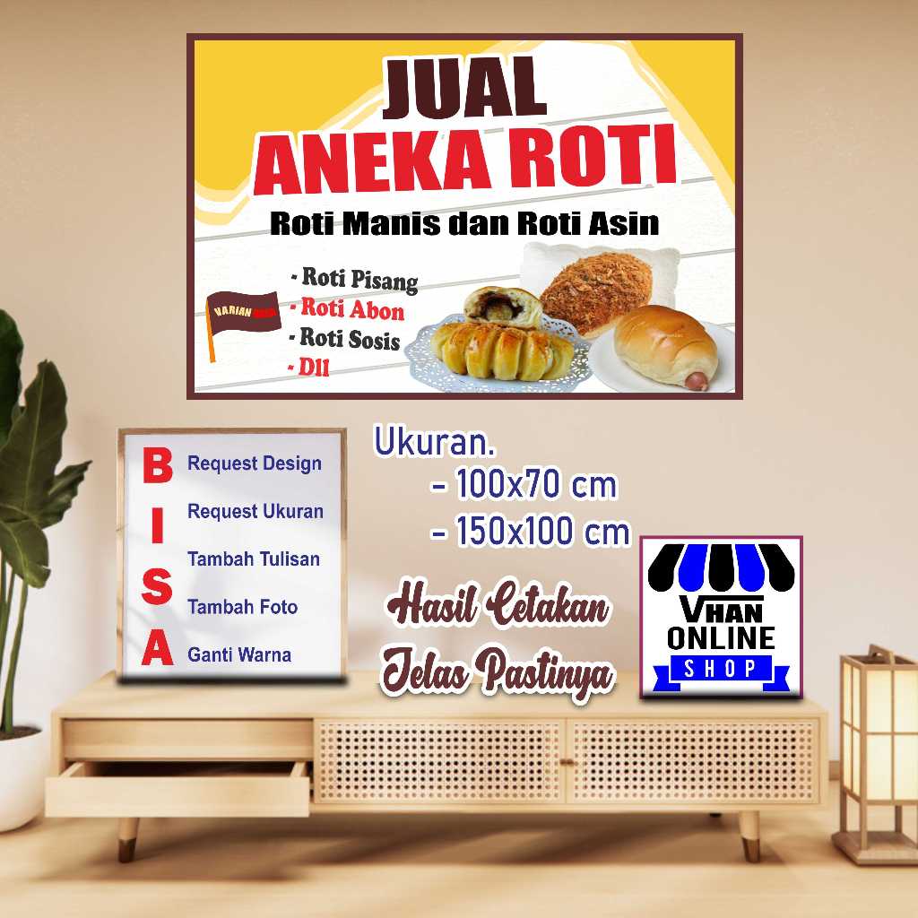 Jual Cetak Spanduk Banner Keren Jualan Aneka Roti Design Keren | Shopee ...