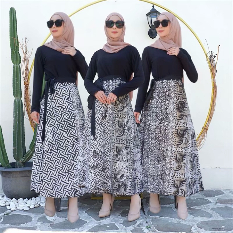 Jual Rok Batik Katun Tebal Model Rok Lilit Payung Motif Indigo Batik ...