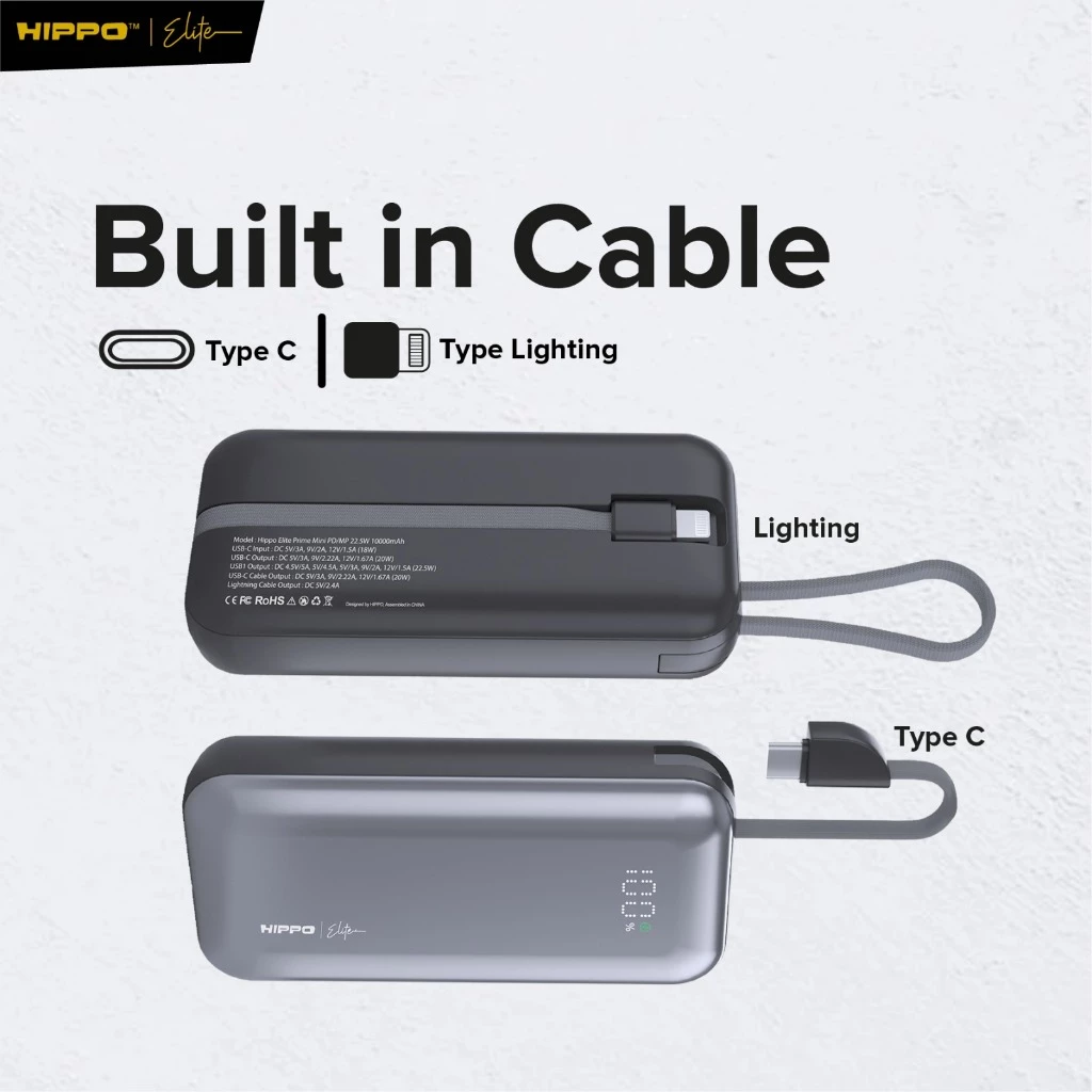 Hippo Elite Powerbank Prime Mini 10000mAh PD 22,5Watt Flight Friendly