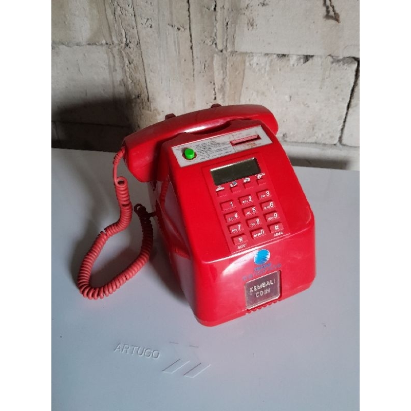 Jual Telepon jadul koin warna merah | Shopee Indonesia