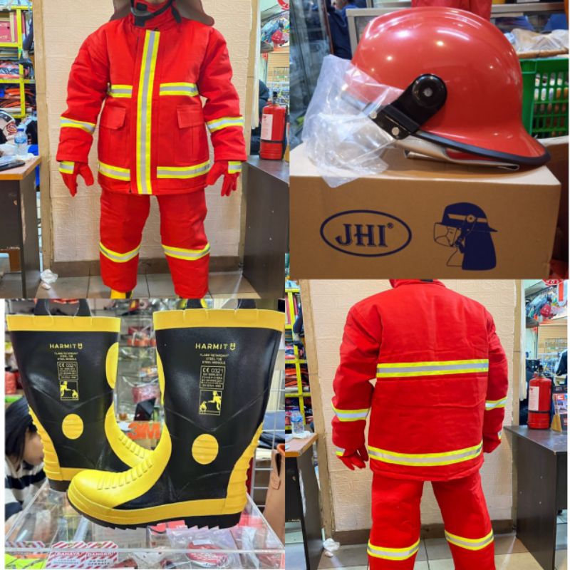 Jual Baju Pemadam Kebakaran BILLFIRE Full Set Anti Api Bahan Tebal ...