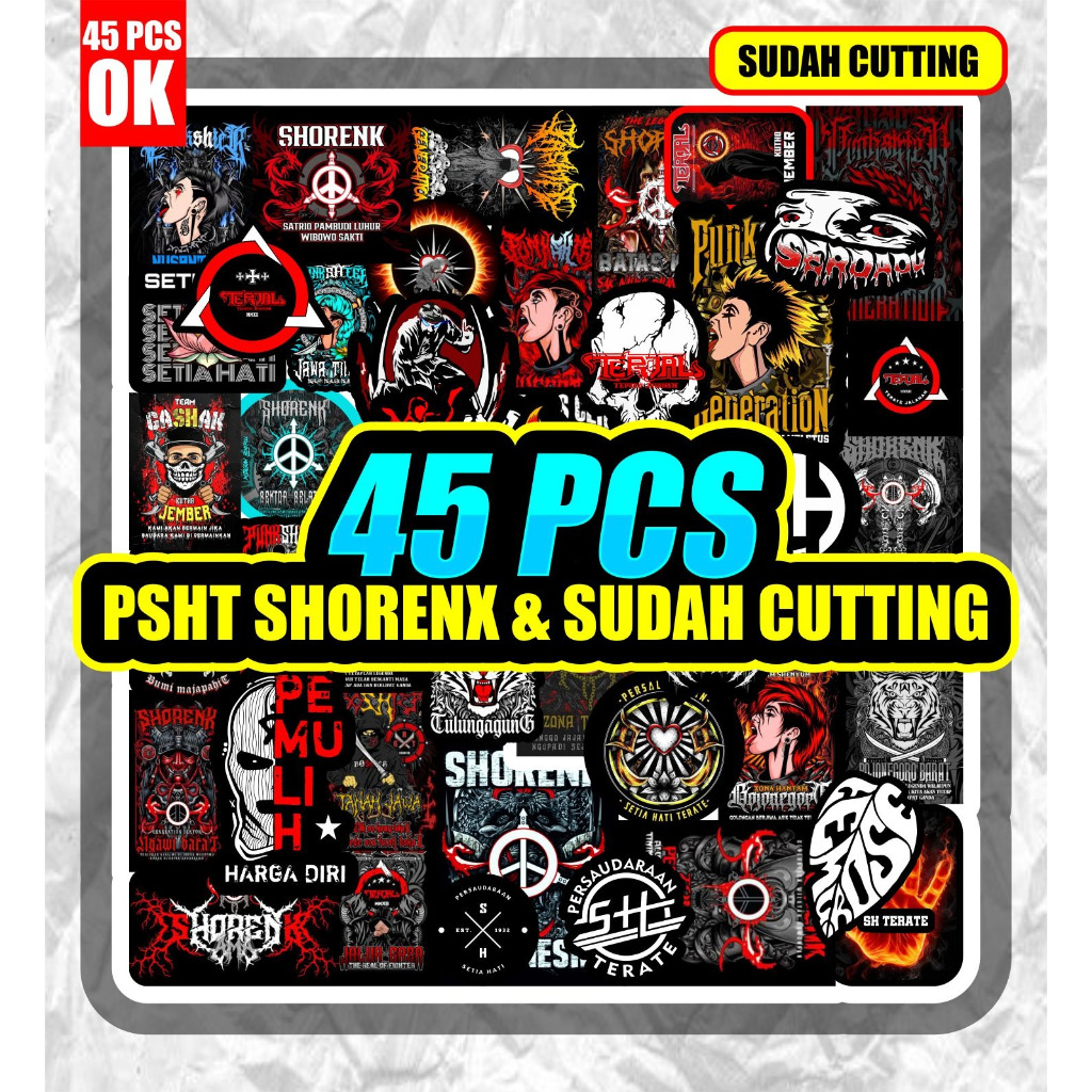 Jual Stiker PSHT Stiker SH terate shorenk isi 45pcs sudah cutting ...