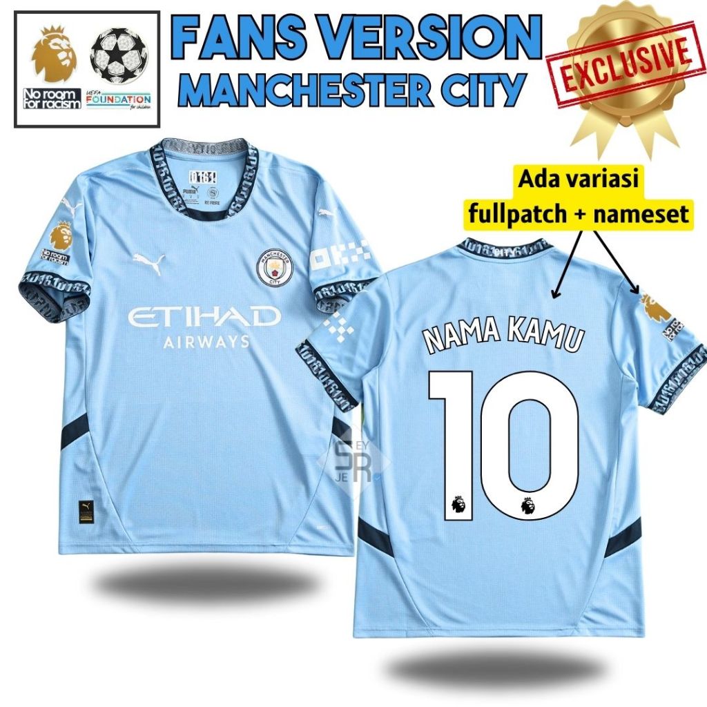 Jual Jersey Manchester City 2024 2025 Home Baju Bola Biru Man Mancity ...