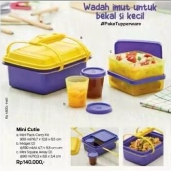 Jual Mini Cutie Lunch Set Tupperware ( Mini Pack Carry Kit 900ml ...
