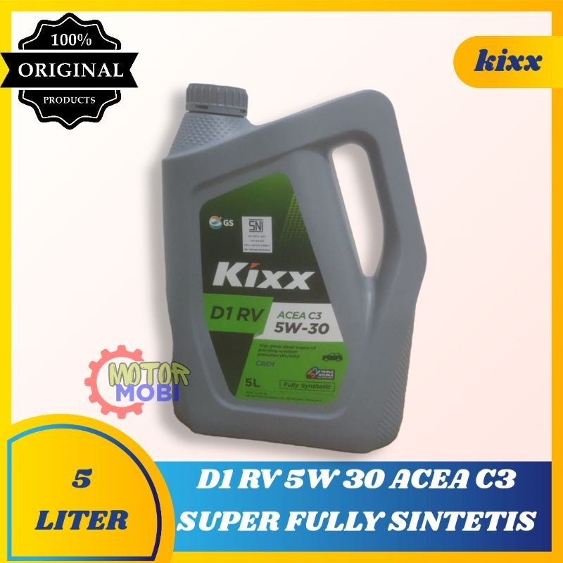 Jual KIXX D1 RV COMMONRAIL 5W 30 ACEA C3 FULLY SINTETIS 5LITER | Shopee ...