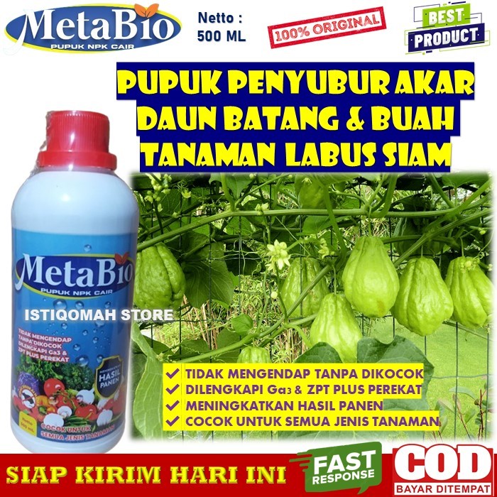 Jual Pupuk Labu Siam Berbuah Lebat METABIO 500ML Pupuk Penyubur Akar ...