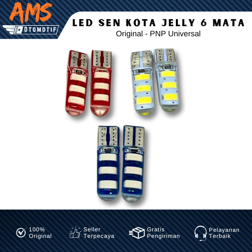 Jual Lampu LED T10 GEL JELLY 6 Mata jel senja sein sign sen motor mobil ...