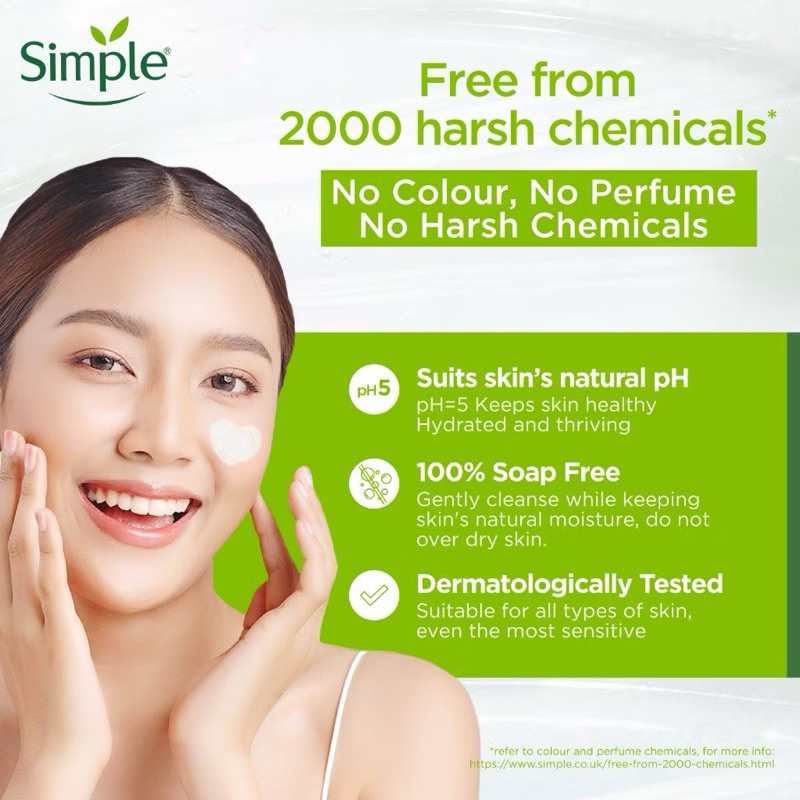 Jual Simple Kind To Skin Refreshing Facial Wash / Simple Moisturizing ...