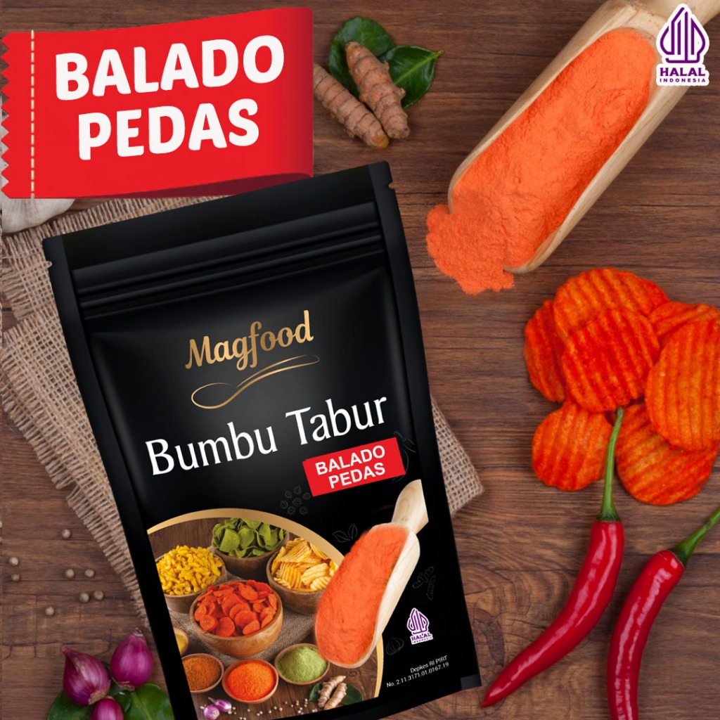 Jual Magfood Bumbu Tabur Rasa Balado Pedas [100g / 500g / 1kg] | Shopee ...