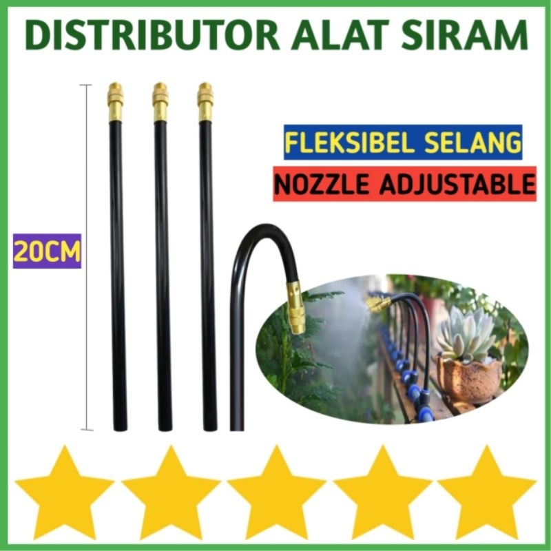 NOZZLE SPRAYER ADJUSTABLE KUNINGAN SELANG FLEKSIBEL 8MM SLIP LOCK PNEUMATIK / NOZLE SPUYER KRAN AIR ALAT SIRAM TAMAN KEBUN / MISTING NOZZLE KABUT