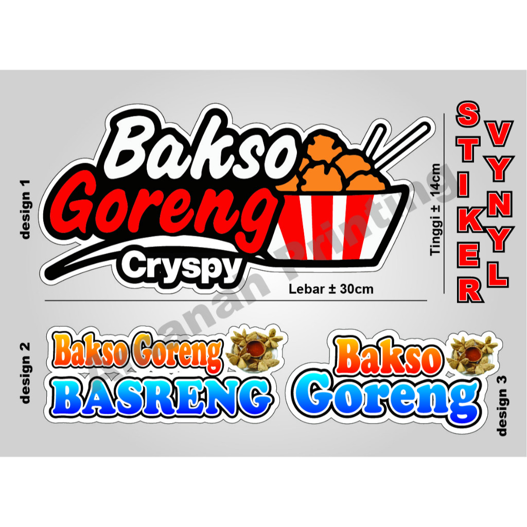 Jual STIKER GROBAK BAKSO GORENG STIKER ETALASE BAKSO GORENG | Shopee ...