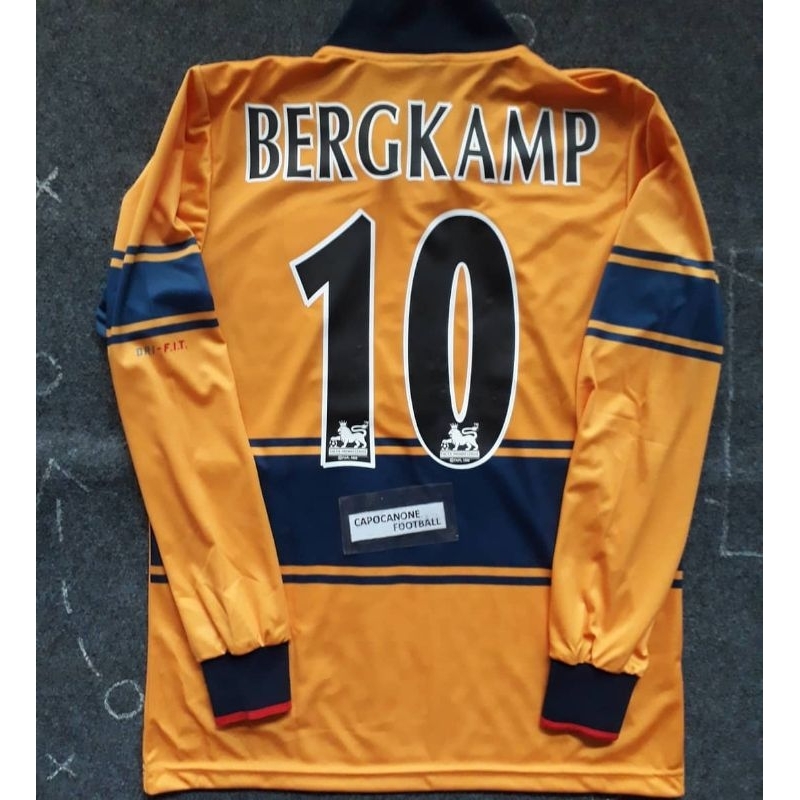 Maillot Arsenal Vintage 1994-1998 Domicile/extérieur, Noms Bergkamp, Anelka, Vieira, Overmars