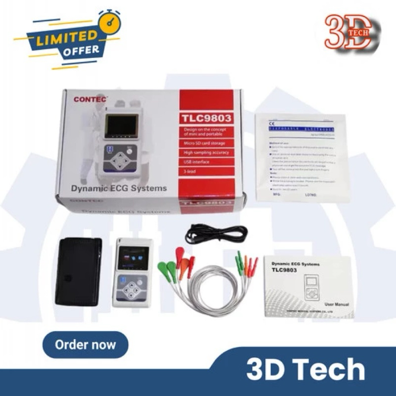 Jual CONTEC TLC9803 3 Channels Recordable Machine Dynamic ECG Holter ...
