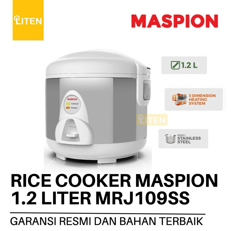 Jual Rice Cooker Maspion 1.2L Stainless MRJ109SS / Magic Com Mini ...