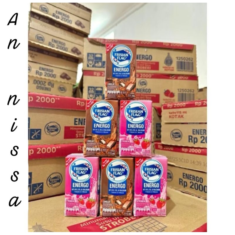 Jual 1karton susu uht frisian flag energo rasa coklat/strawberry/mix 2 ...