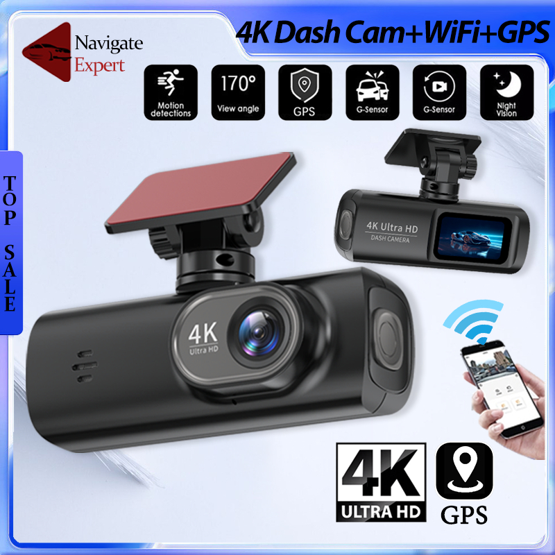 Jual 4K Dashcam Mobil WIFI GPS Layar Sentuh IPS Night Vision Dual Lens ...