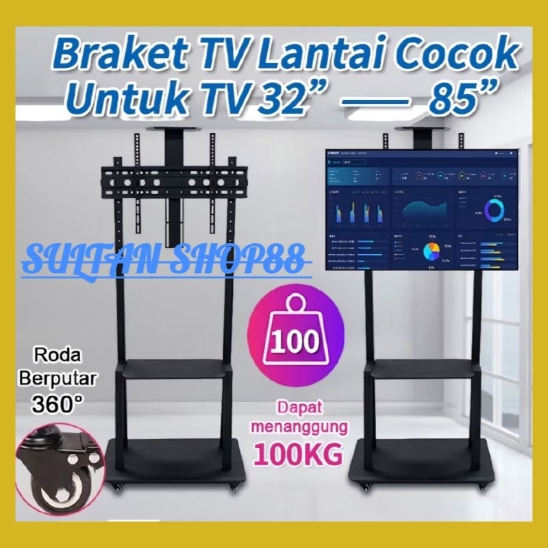 Jual BRACKET STANDING RODA 32-85 INCH BEST QUALITY BESI TEBAL KOKOH ...