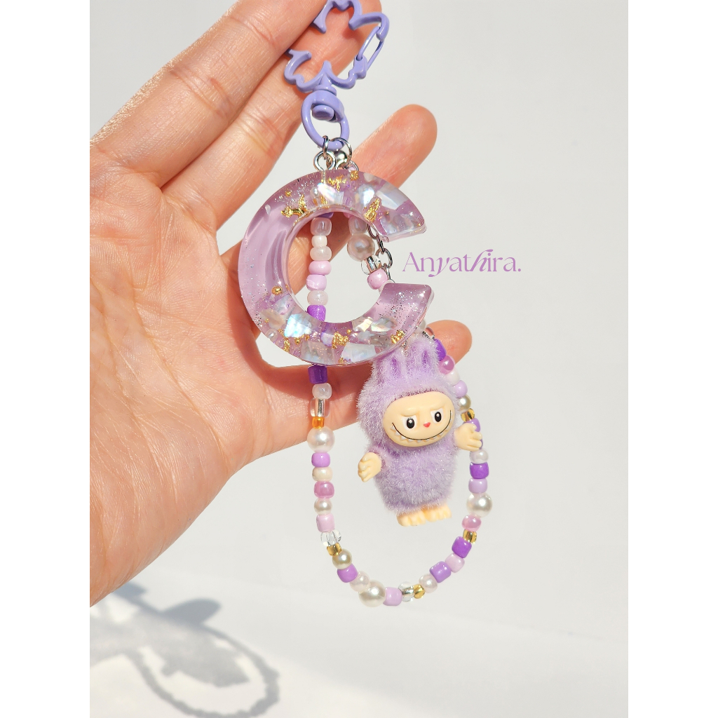 Jual Anyathira Labubu Keychain Mini Resin Initial Popmart Gantungan ...