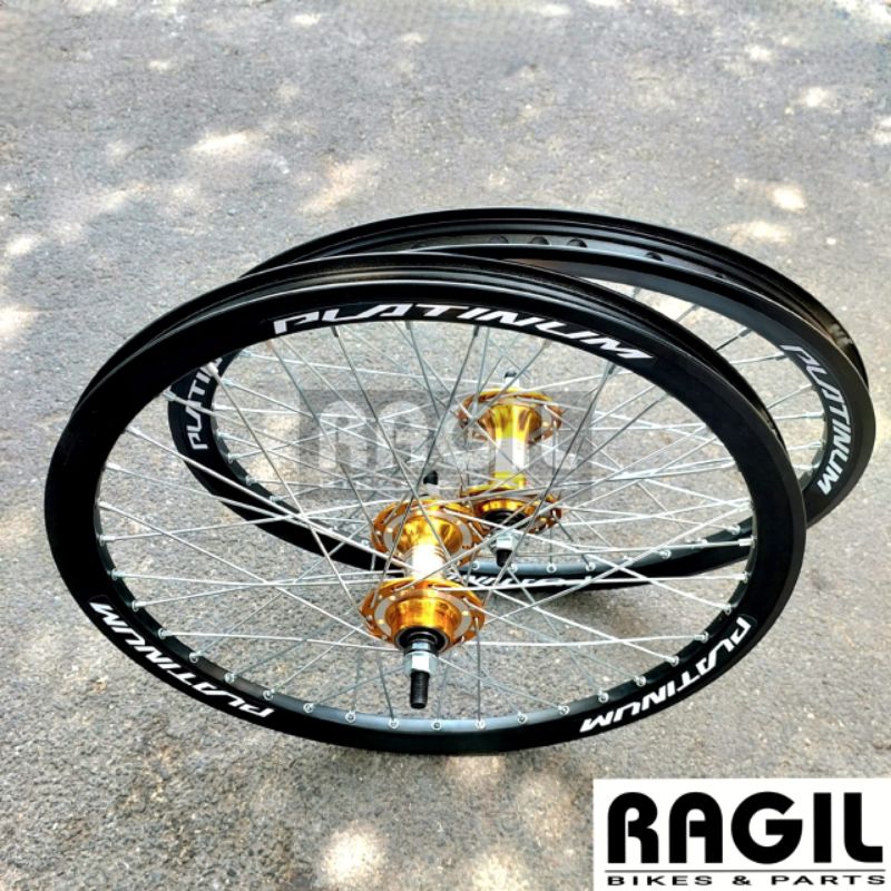 Jual WHEELSET SEPEDA 20 INCH PLATINUM CINCIN MATA IKAN VELG RIM RIMS ...